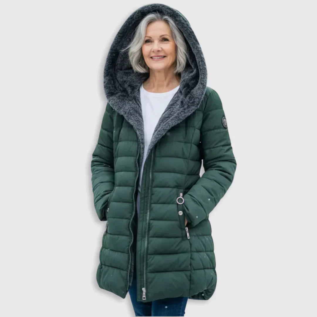 Luania – Langer Daunenmantel Mit Kapuze Und Taschen