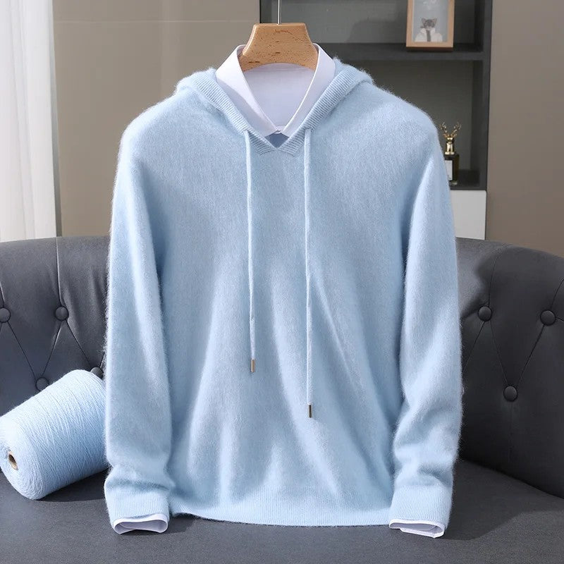 Fynch – Strick-Hoodie mit Kordelzug und Gerippten Bündchen
