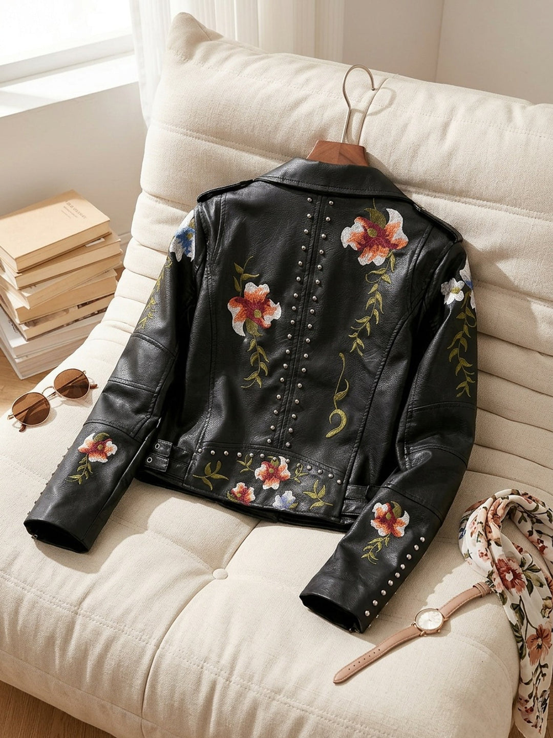Litsitso - Kurze Jacke Mit Blumenmuster