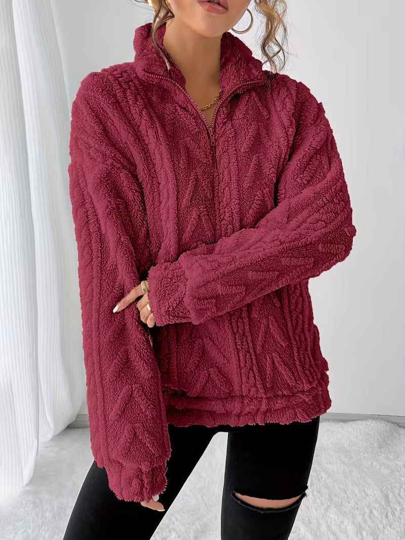 Nessia – Vielseitiges, Warmes Fleece-Sweatshirt