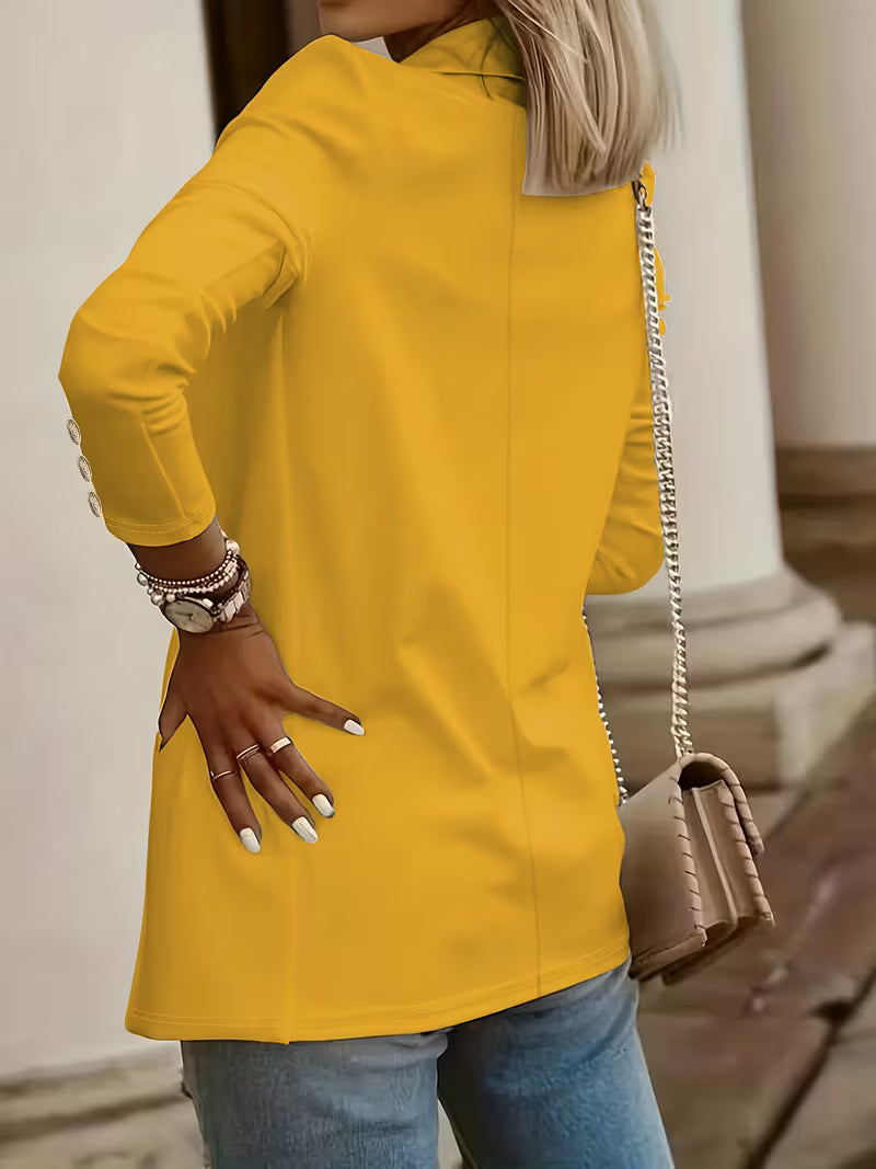 Nikia – Langärmeliger Blazer Mit Zierknöpfen