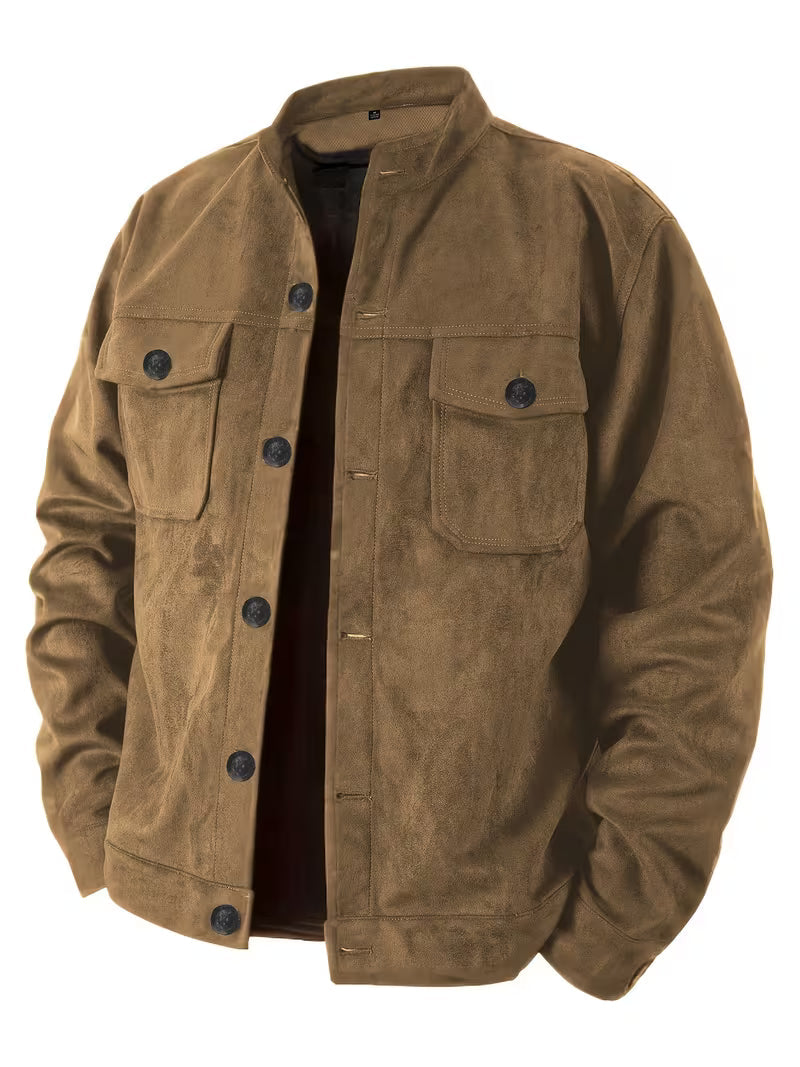 Jelil – Wildleder Jacke Mit Zwei Vordertaschen