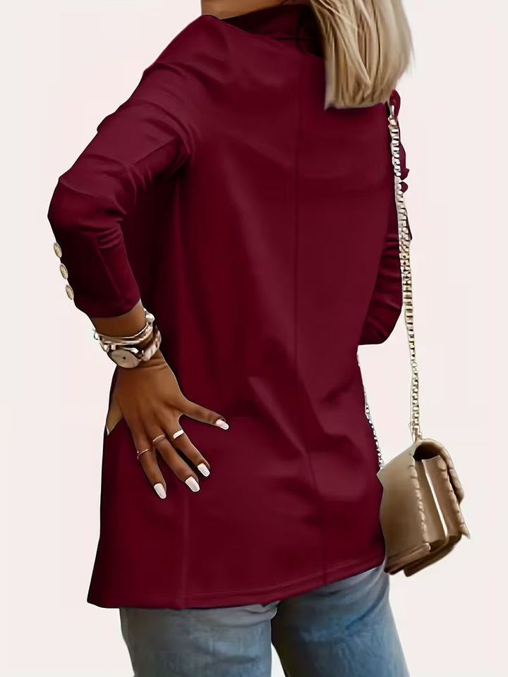 Nikia – Langärmeliger Blazer Mit Zierknöpfen