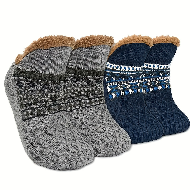 Nuvello - Bequeme Weiche Gestreifte Stricksocken