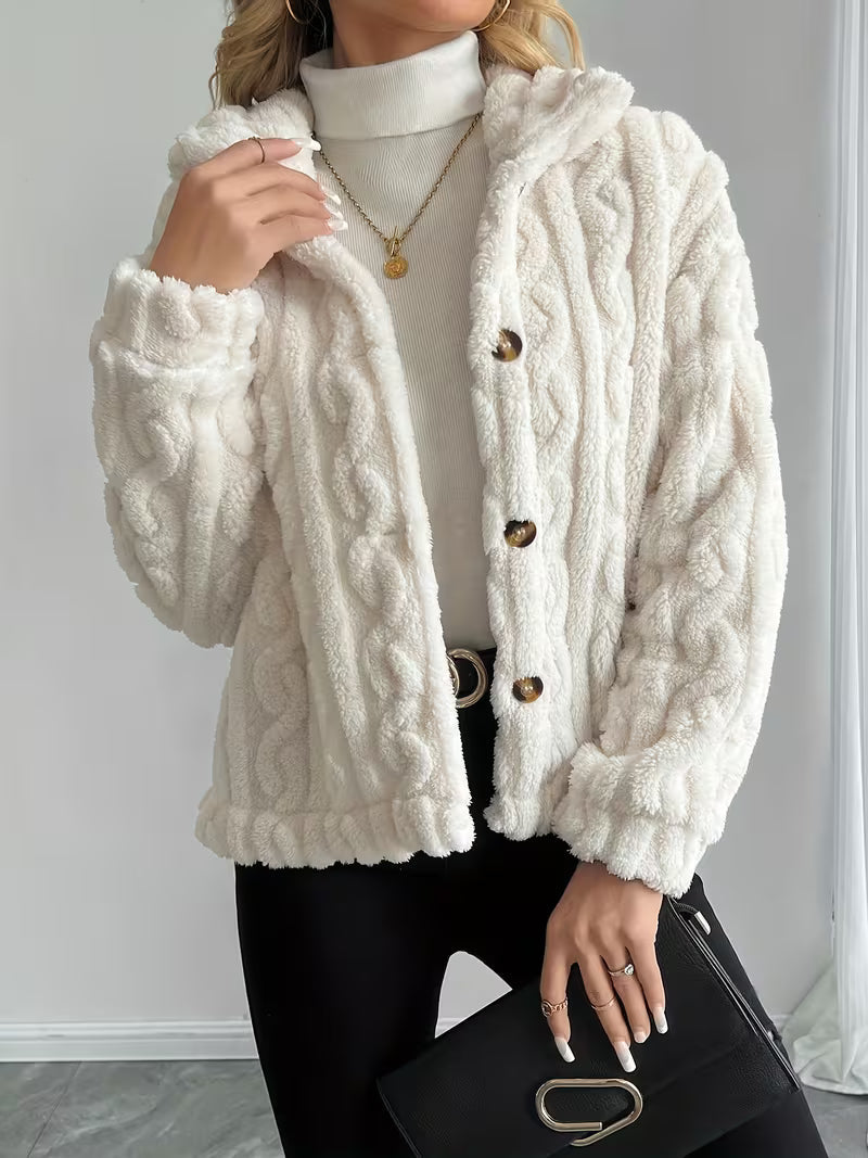 Losina – Teddyjacke MIT Zopfmuster Und Flauschigem Futter