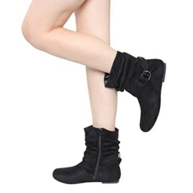 Erendyra – Stiefeletten mit Schnallenriemen Und Seitlichem Reißverschluss