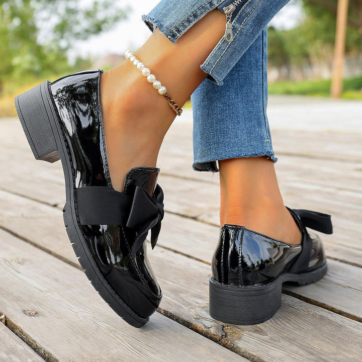 Ziena – Loafer Aus Lackleder Mit Schleifenverzierung