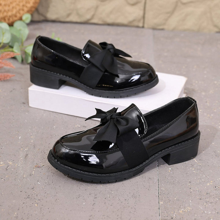 Ziena – Loafer Aus Lackleder Mit Schleifenverzierung