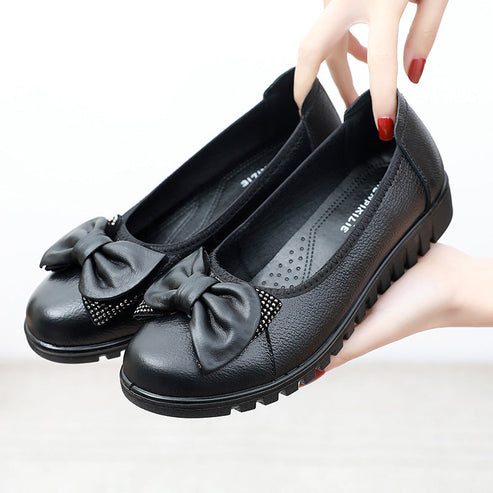 Nesiya – Ballerinas Mit Schleife und Klobiger Geriffelter Sohle