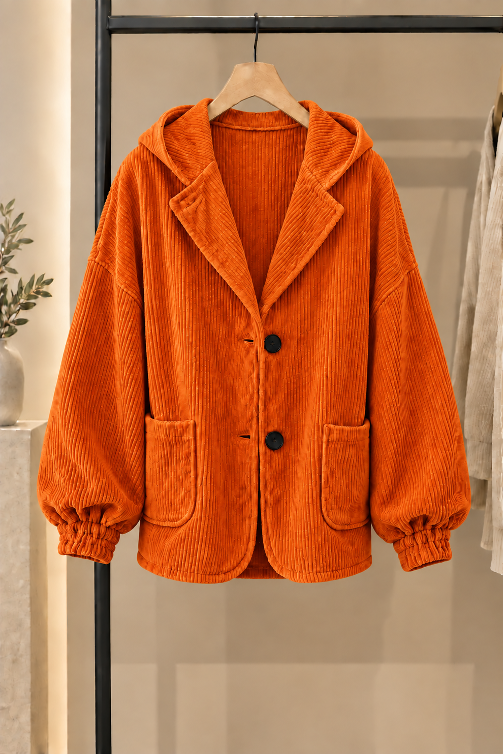 Nalina – Übergröße-Kapuzen Jacke Aus Cord