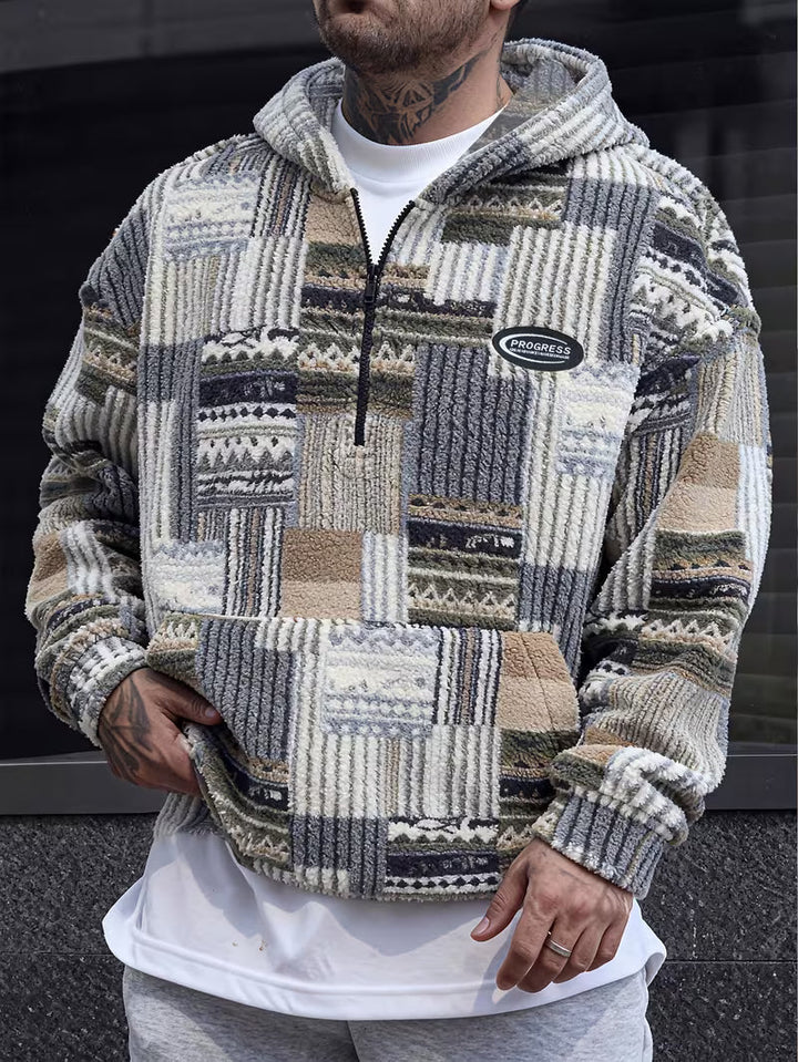 Silvain – Bedrucktes Kapuzen Sweatshirt Mit Reißverschluss