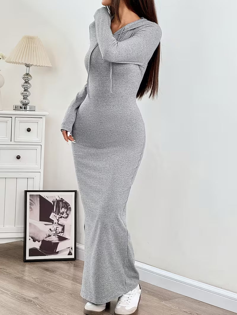 Dahye – Langärmliges Maxikleid Mit Kapuze