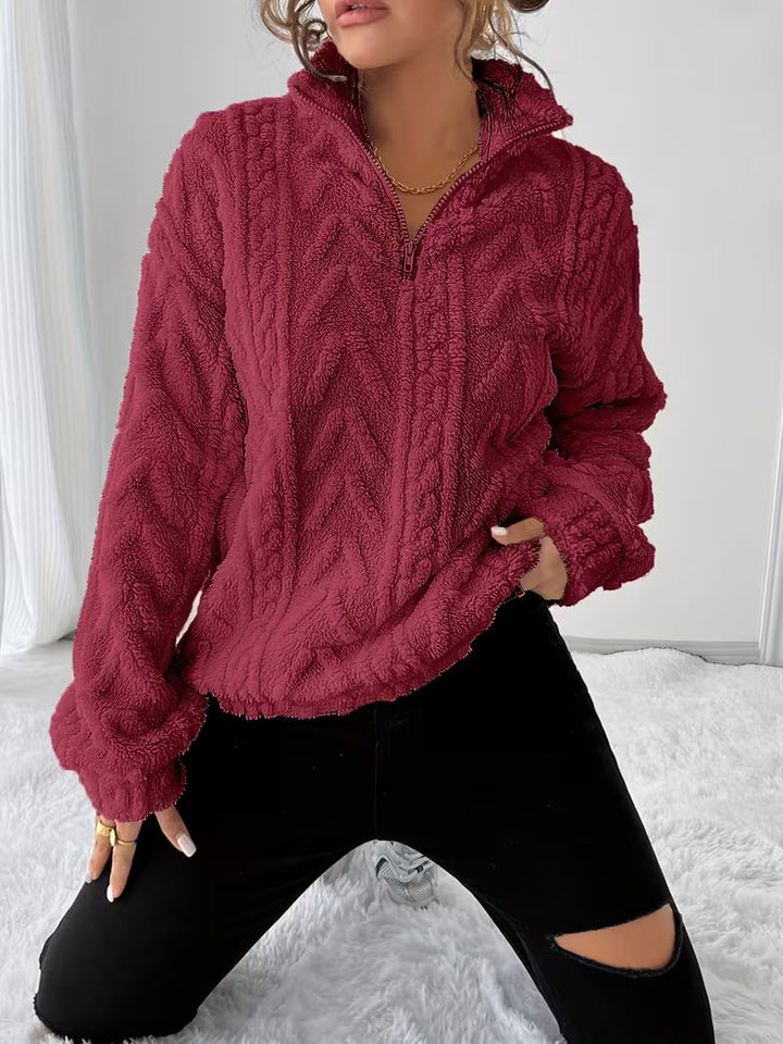 Nessia – Vielseitiges, Warmes Fleece-Sweatshirt