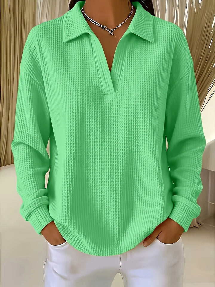 Nastya - Elegantes Hemd Mit Waffelmuster Und Polokragen