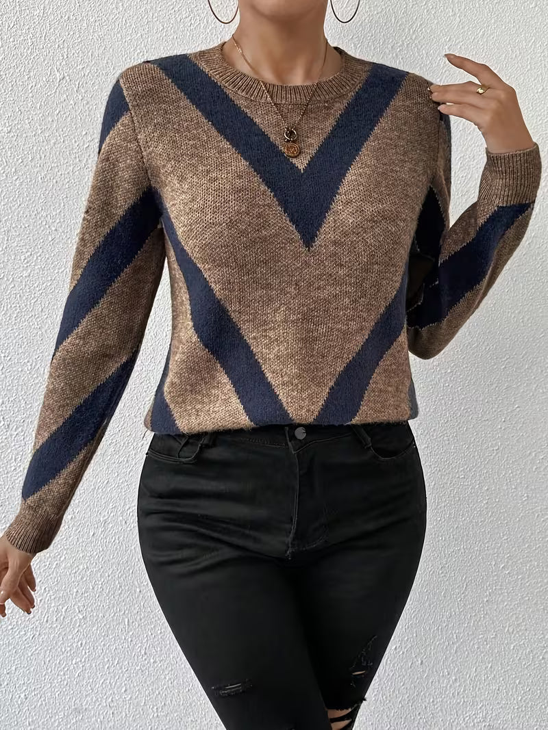 Minaza – Pullover Mit Rundhalsausschnitt Und Geometrischem Muster