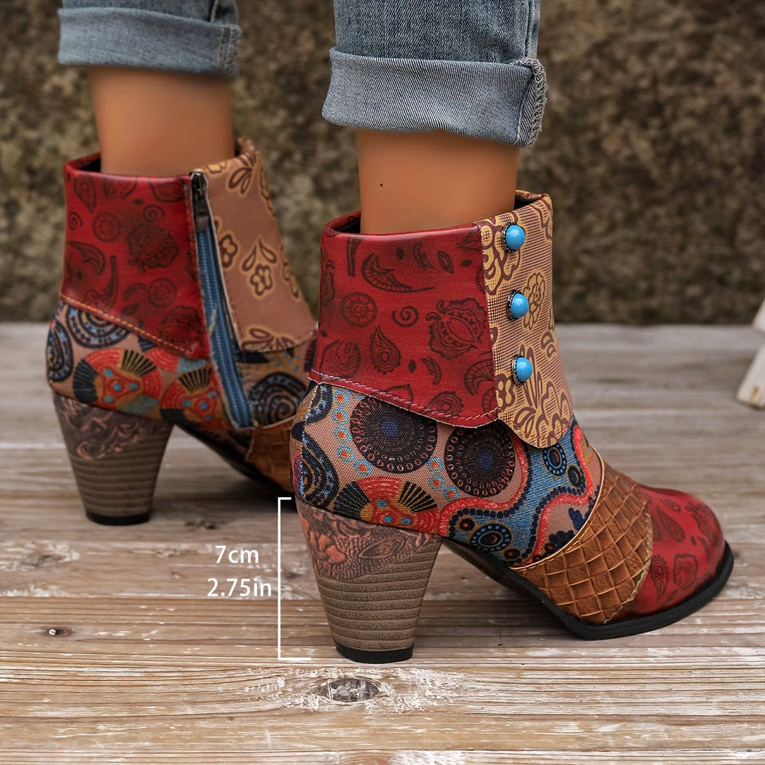 Marylin - Kurze Stiefel Mit Klobigem Absatz