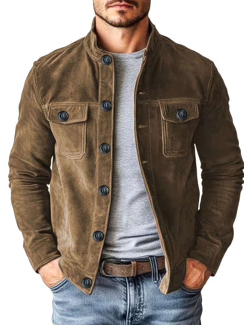 Jelil – Wildleder Jacke Mit Zwei Vordertaschen