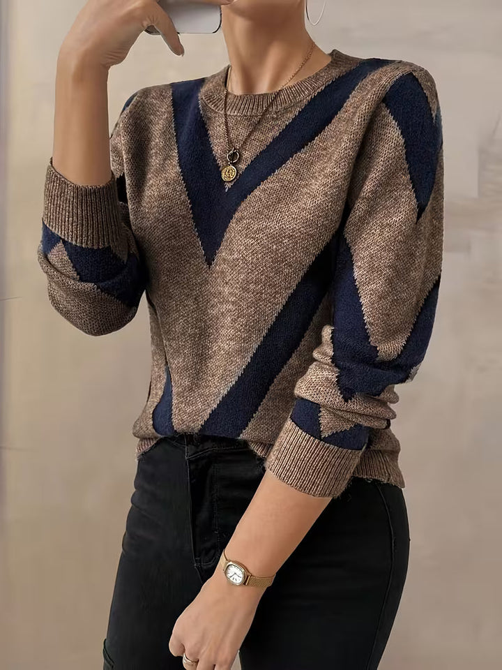 Minaza – Pullover Mit Rundhalsausschnitt Und Geometrischem Muster