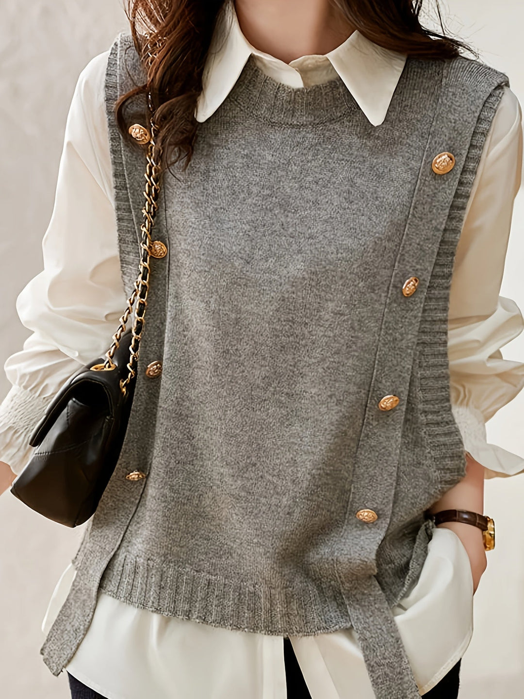 Bineta - Lässiger Strickpullover Ohne Ärmel