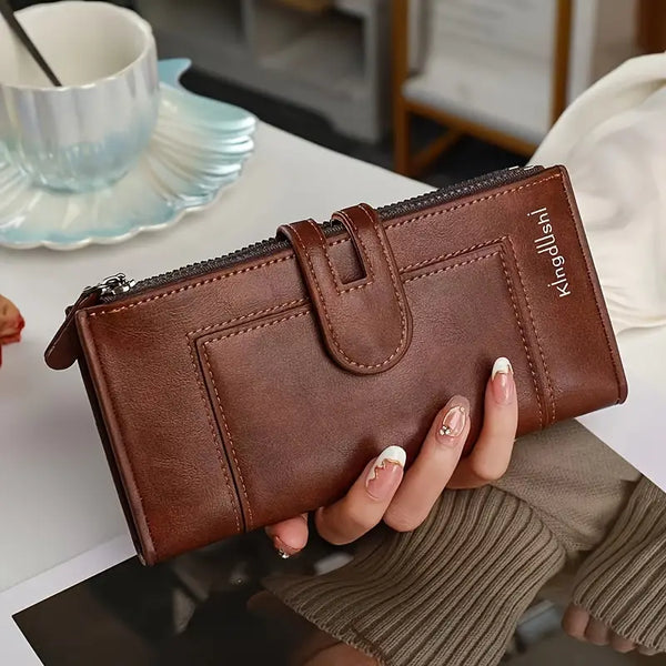 Hinina – Lederbrieftasche Mit Doppeltem Reißverschluss