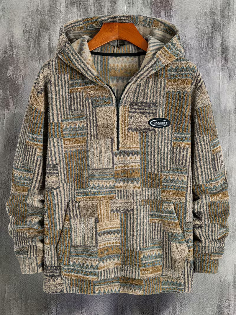 Silvain – Bedrucktes Kapuzen Sweatshirt Mit Reißverschluss