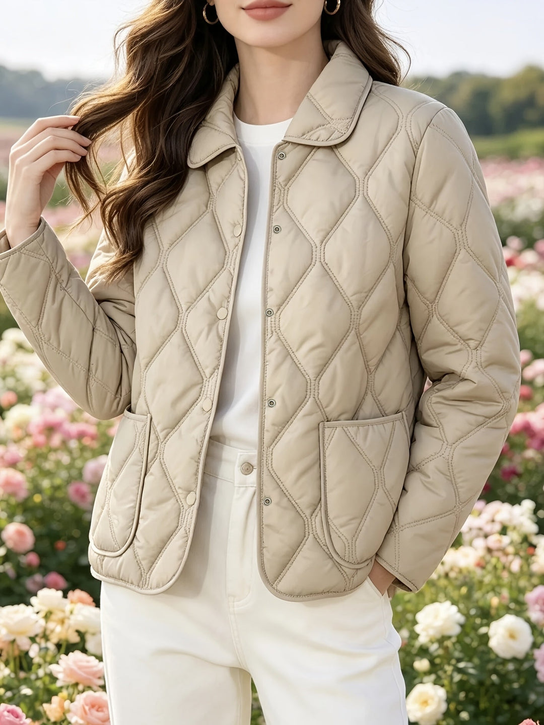 Laurelle - Elegante Und Schicke Locker Sitzende Wattierte Jacke