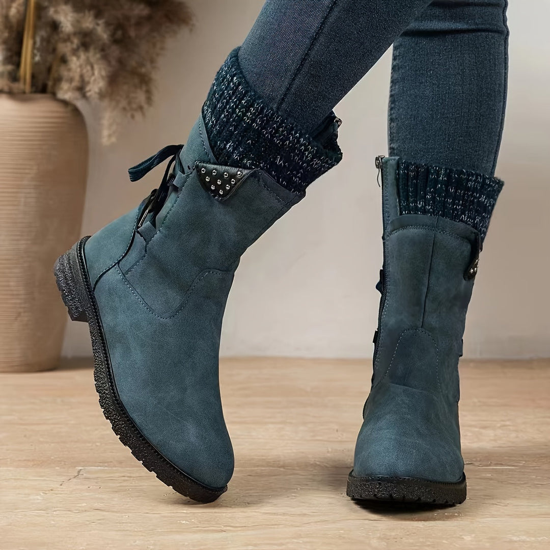 Willemjn – Schnürstiefeletten mit Gestrickten Bündchen
