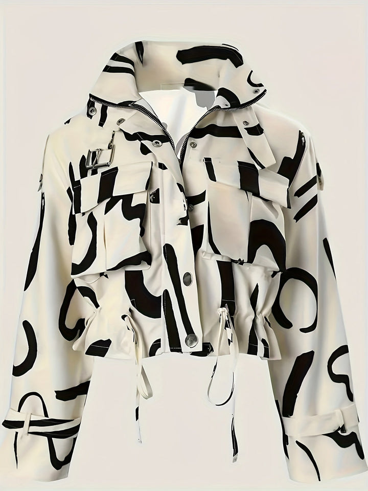 Fredely - Jacke Mit Kordelzug in Der Taille Und Mehreren Taschen