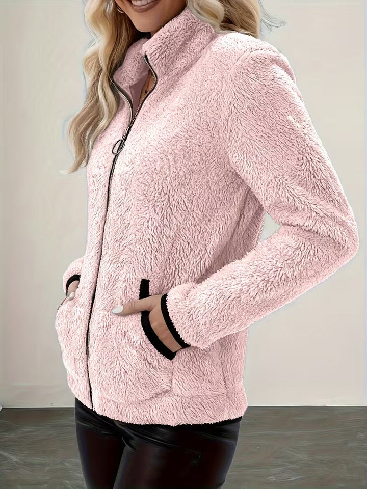 Galiena – Fuzzy-Jacke MIT Langen Ärmeln Und Reißverschluss