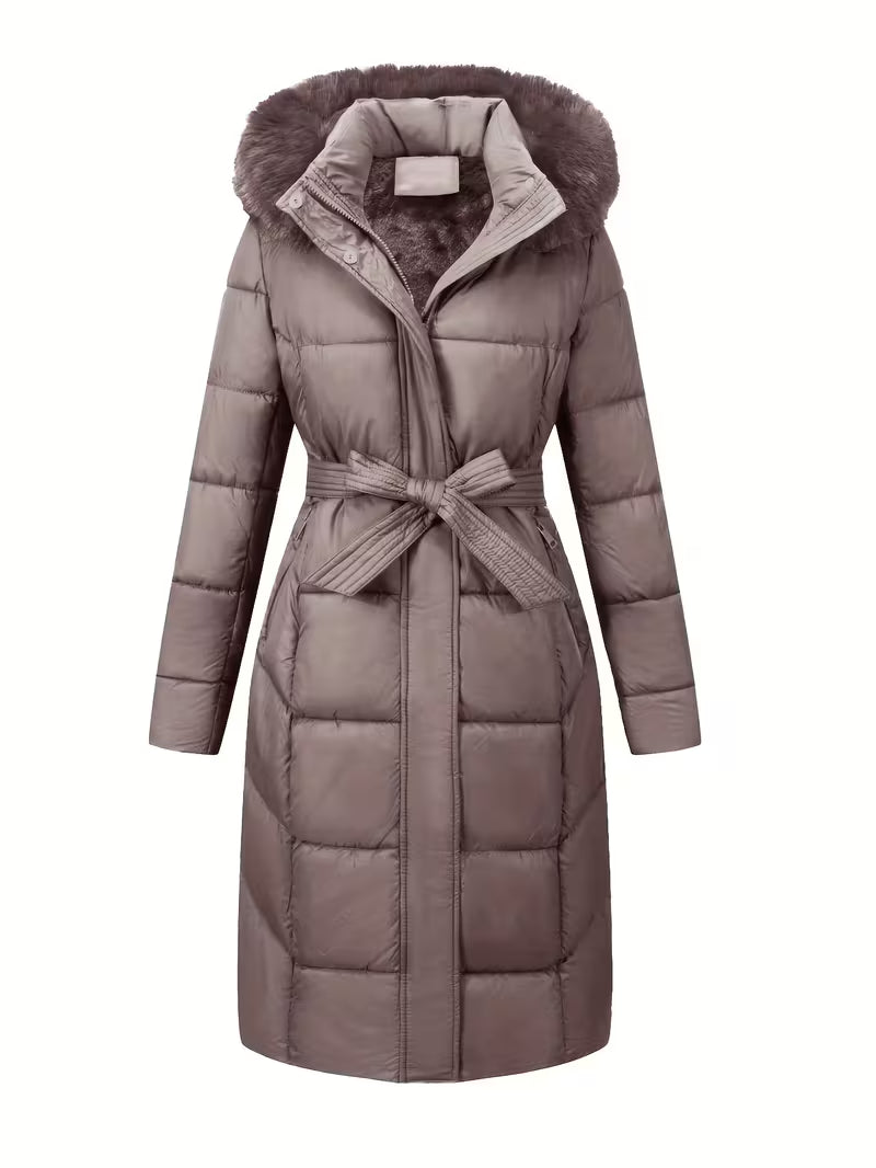 Inza – Daunenjacke Mit Kapuze Und Gürtel