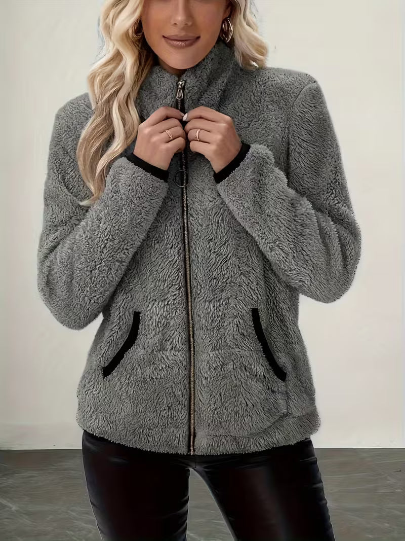 Galiena – Fuzzy-Jacke MIT Langen Ärmeln Und Reißverschluss