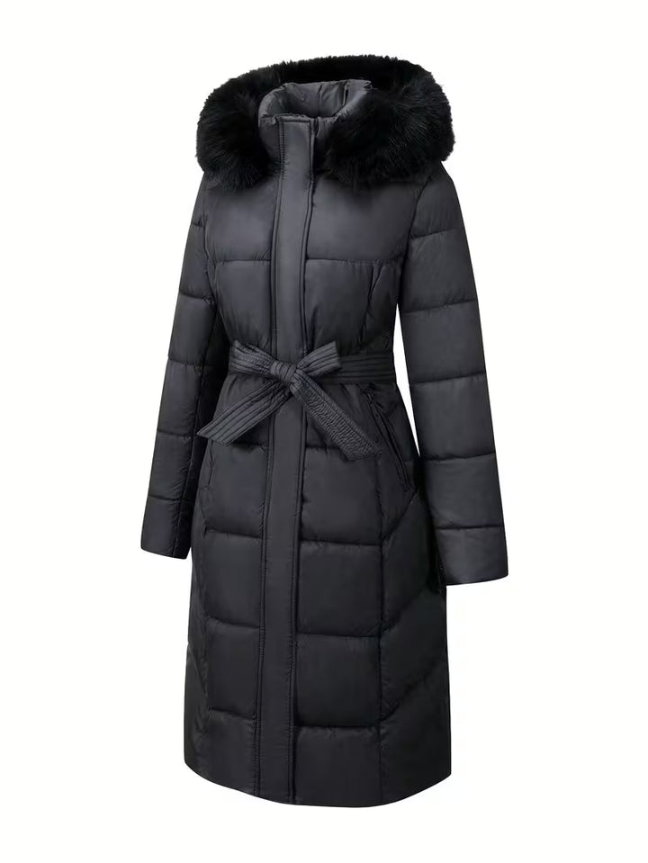 Inza – Daunenjacke Mit Kapuze Und Gürtel