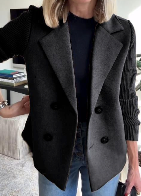 Nahide – Blazer mit Gerippten Ärmeln Und Reverskragen