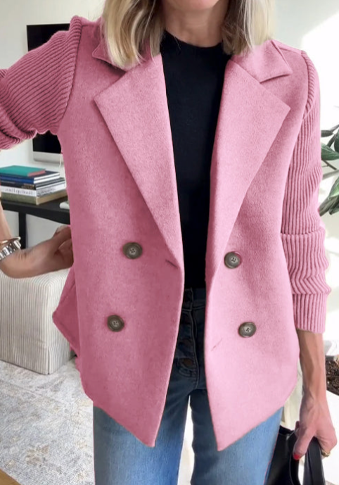 Nahide – Blazer mit Gerippten Ärmeln Und Reverskragen