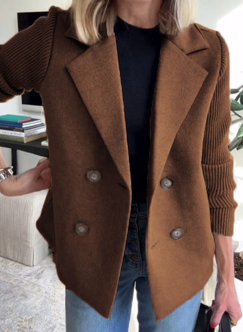 Nahide – Blazer mit Gerippten Ärmeln Und Reverskragen