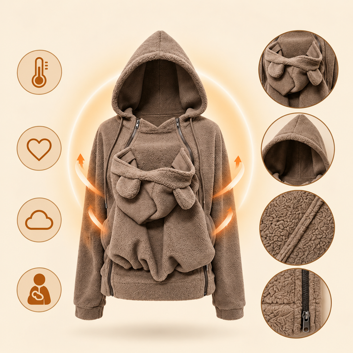 Naeza – Fleecejacke Mit Kapuze Zum Tragen Von Babys