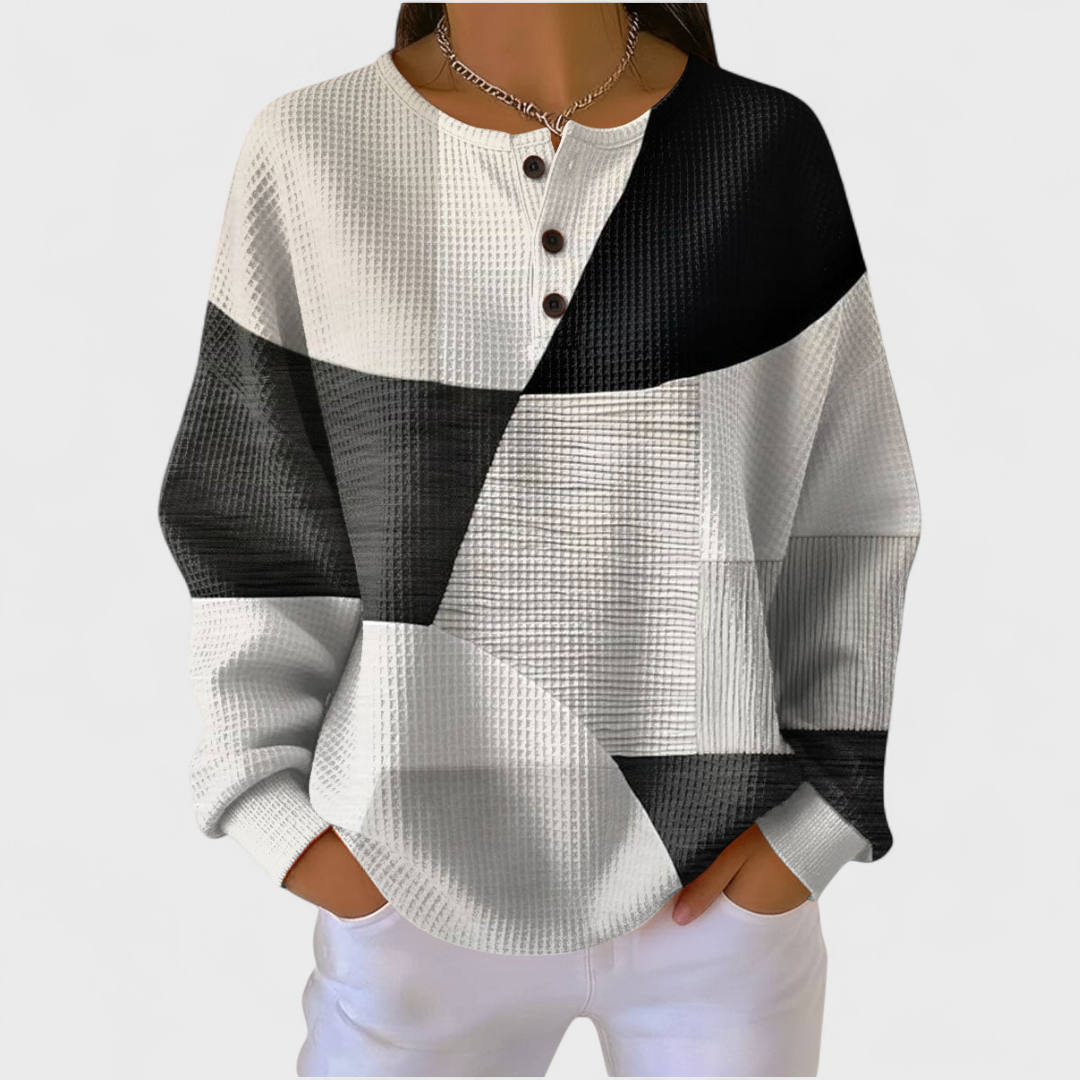 Senja - Block Pullover Mit Knopfleiste