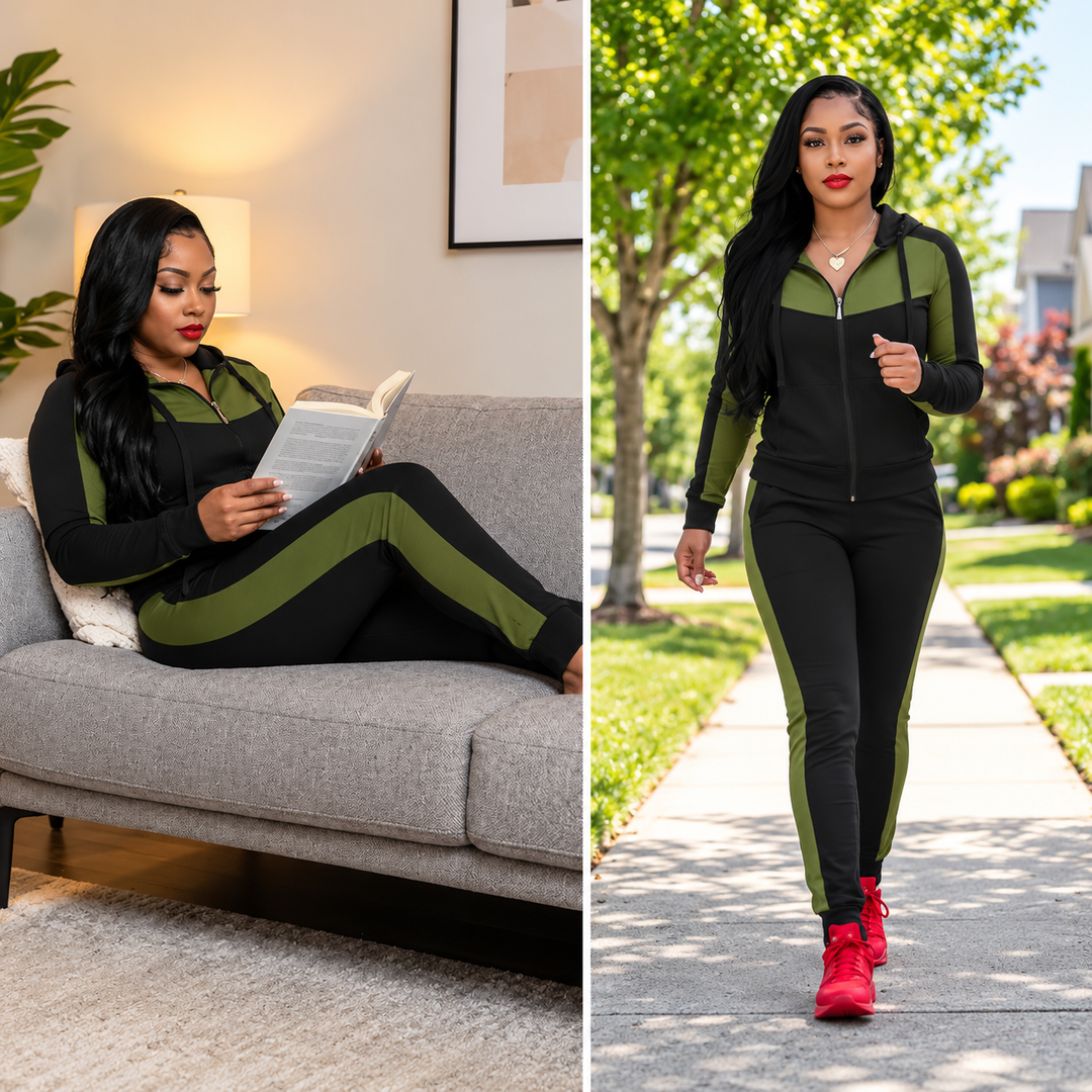 Meesha – 2-Teiliges Trainingsanzug-Set Im Colorblock-Gestaltung