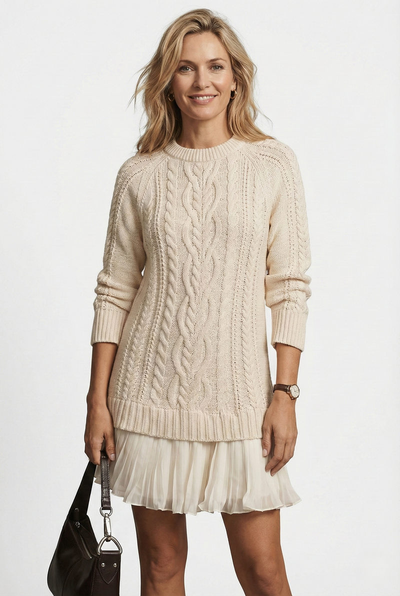 Dilin – Strickkleid Mit Zopfmuster