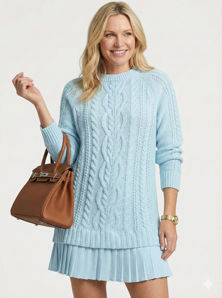 Dilin – Strickkleid Mit Zopfmuster