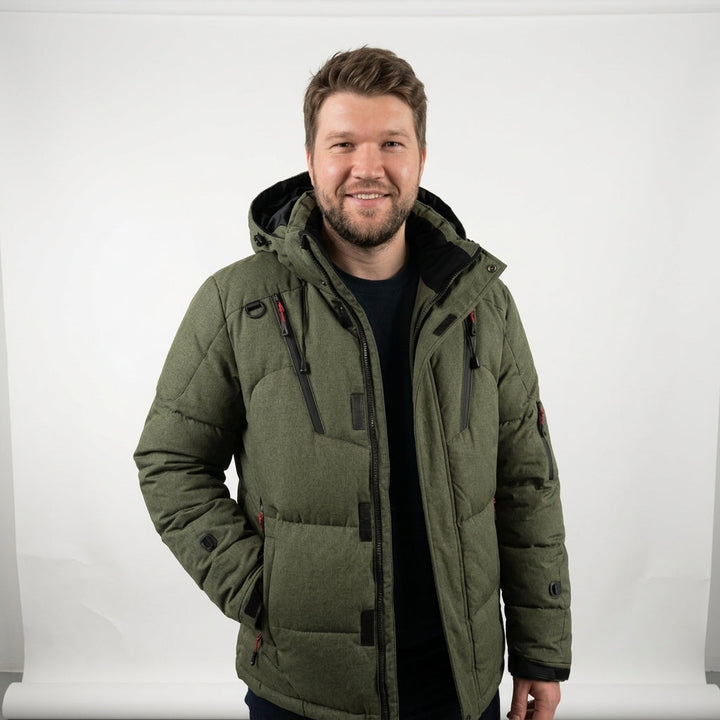Alaxis – Daunenjacke mit Kapuze und Reißverschlusstaschen