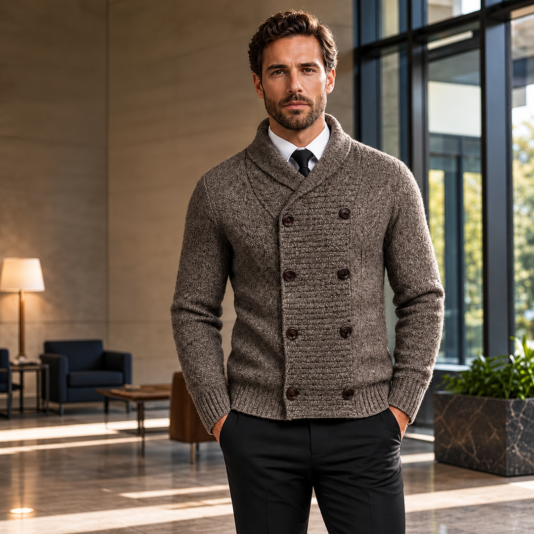 Jibran - Zweireihig Stricken Strickjacke