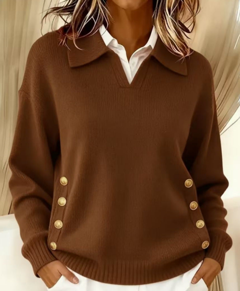 Telina – Langärmeliger Strickpullover Mit V-ausschnitt