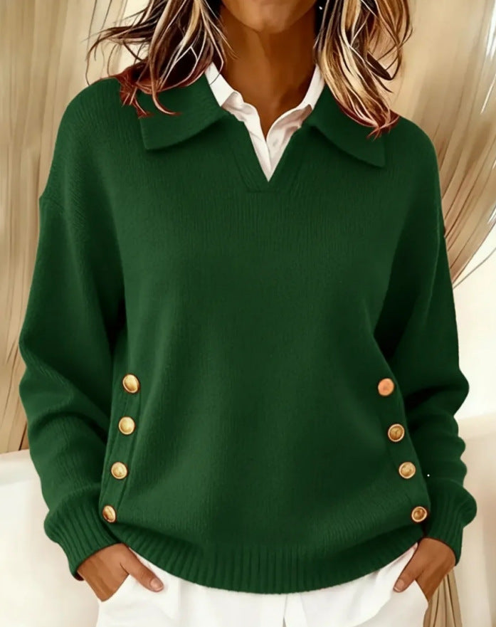 Telina – Langärmeliger Strickpullover Mit V-ausschnitt