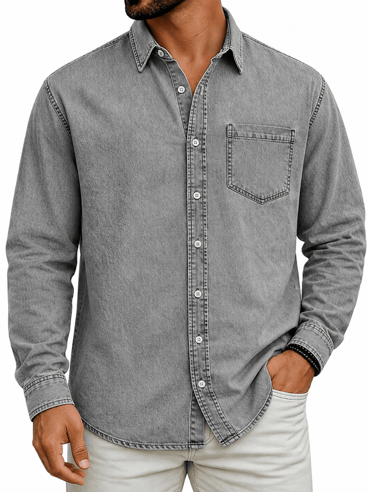 Markrem – Jeans Hemd Mit Brusttasche