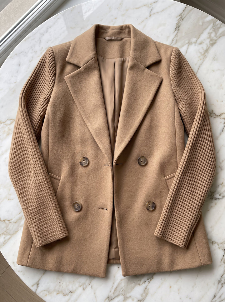 Nahide – Blazer mit Gerippten Ärmeln Und Reverskragen