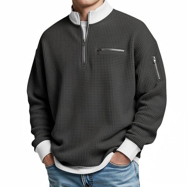 Jose - Eleganter Strickpullover Mit Halbem Reißverschluss