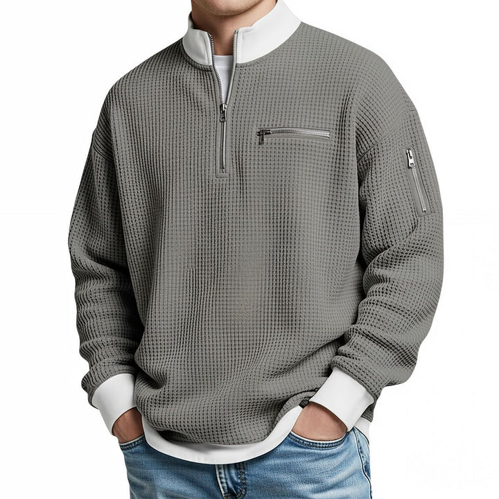 Jose - Eleganter Strickpullover Mit Halbem Reißverschluss