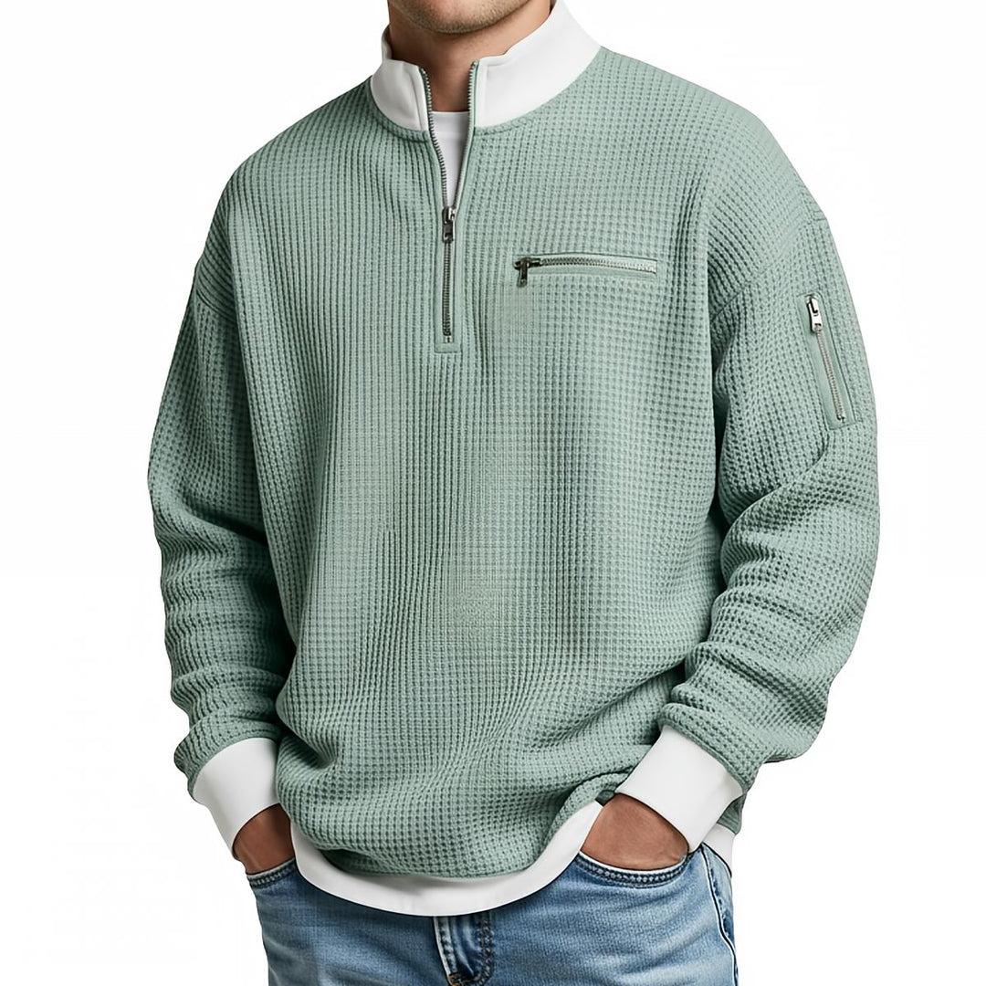 Jose - Eleganter Strickpullover Mit Halbem Reißverschluss
