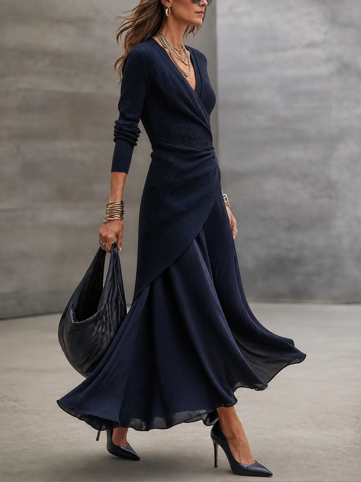 Leslia – Elegantes Maxikleid Mit V-Ausschnitt